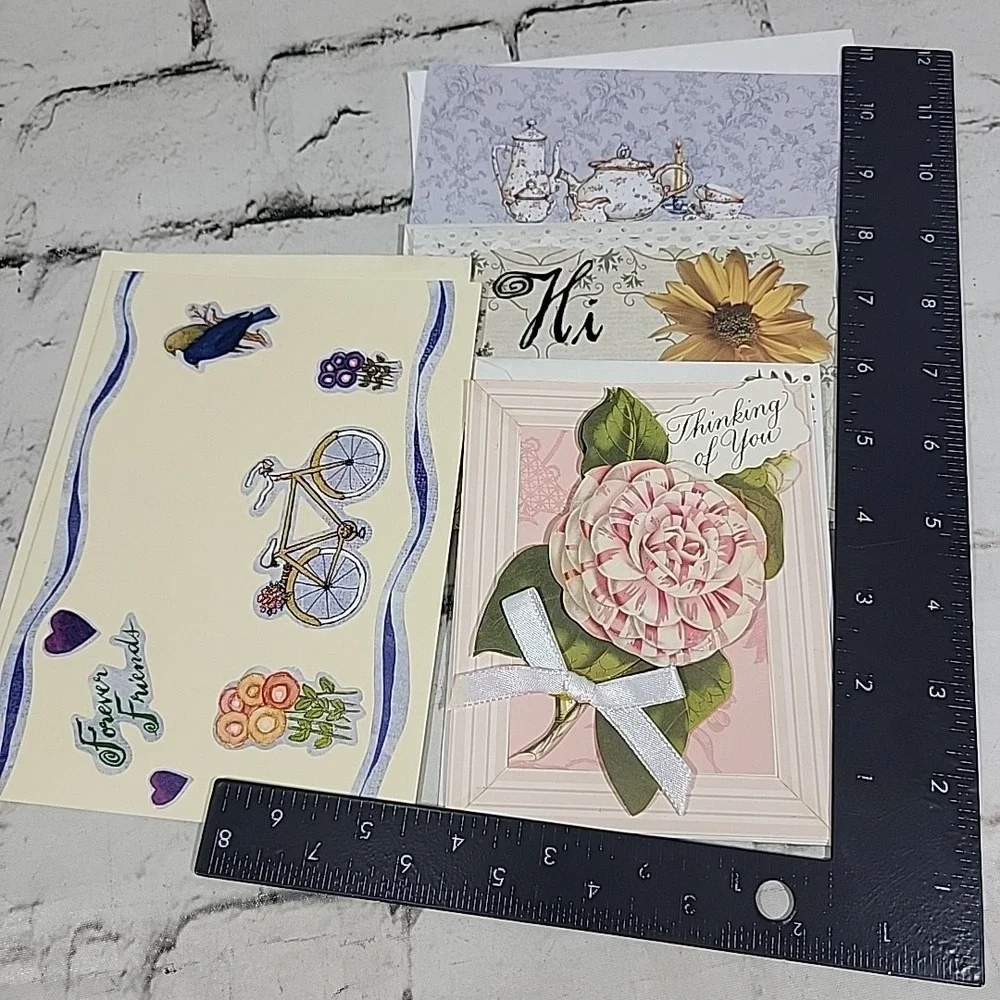 Greeting Note Cards Lot Of 4 All Different Blank Inside With Envelopes